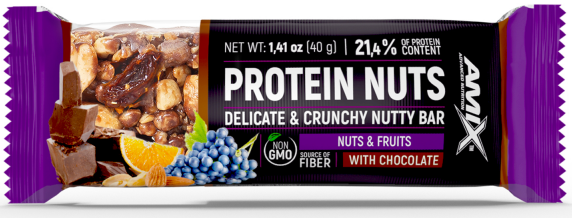 Proteinska pločica s orašastim plodovima Amix Protein Nuts 40g