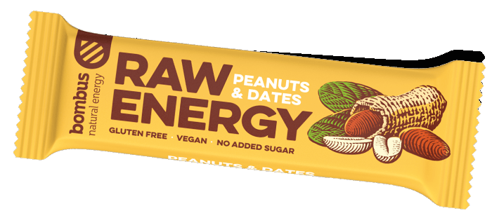 Energetska pločica BOMBUS Raw energy - Peanuts+Dates 50g