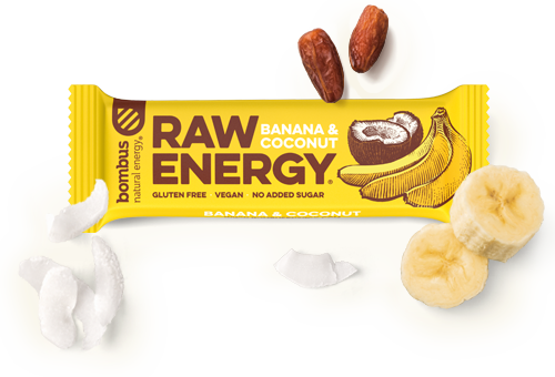 Energetska pločica BOMBUS RAW ENERGY Banana&Coconut 50g