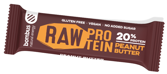 Proteinske pločice i keksi BOMBUS Raw protein-Peanut butter 50g
