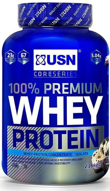 Proteinski prah USN 100% Whey Protein Premium smetanová sušenka 2.28kg